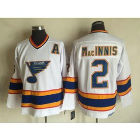 NHL Blues 2 Al MacInnis White CCM Throwback Men Jersey