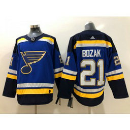 NHL Blues 21 Tyler Bozak Adidas Blue Men Jersey