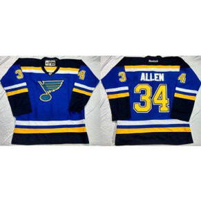 NHL Blues 34 Jake Allen Light Blue Home Men Jersey