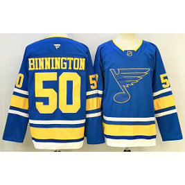 NHL Blues 50 Jordan Binnington Blue New Men Jersey