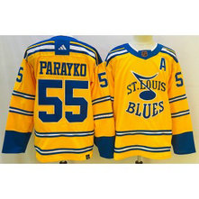 NHL Blues 55 Colton Parayko Yellow 2022-23 Retro Adidas Men Jersey