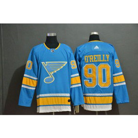 NHL Blues 90 Ryan O'Reilly Light Blue Adidas Men Jersey