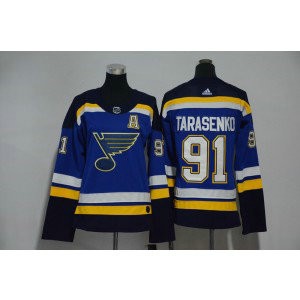 NHL Blues 91 Vladimir Tarasenko Blue Adidas Women Jersey