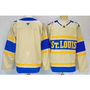 NHL Blues Blank Cream 2024 New Men Jersey