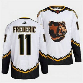 NHL Bruins 11 Trent Frederic White 2022-23 Retro Adidas Men Jersey