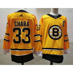 NHL Bruins 33 Zdeno Chara Yellow 2020 New Adidas Men Jersey
