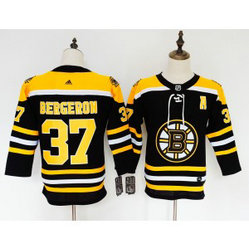 NHL Bruins 37 Patrice Bergeron Black Adidas Youth Jersey
