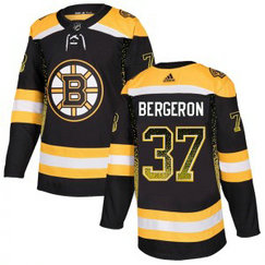 NHL Bruins 37 Patrice Bergeron Black Drift Fashion Adidas Men Jersey