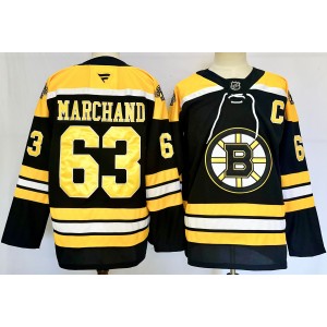 NHL Bruins 63 Brad Marchand Black 2024 New Fanatics Men Jersey