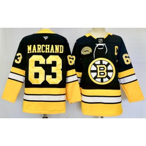 NHL Bruins 63 Brad Marchand Black 2024 New Men Jersey