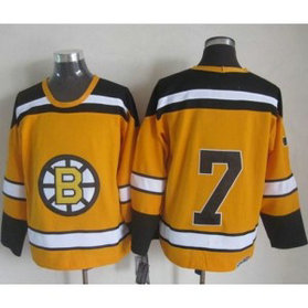 NHL Bruins 7 Phil Esposito Yellow CCM Throwback Men Jersey