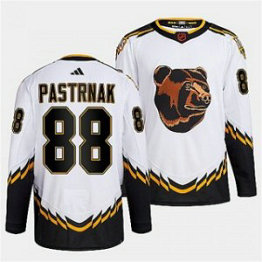 NHL Bruins 88 David Pastrnak White 2022-23 Retro Adidas Men Jersey