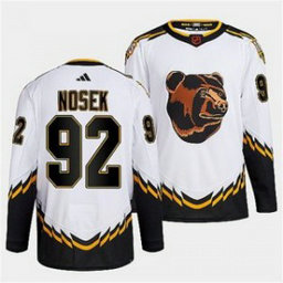 NHL Bruins 92 Tomas Nosek White 2022-23 Retro Adidas Men Jersey
