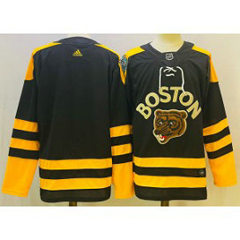 NHL Bruins Blank Black 2022-23 Retro Adidas Men Jersey