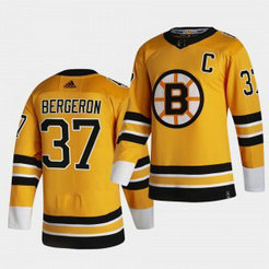 NHL Bruins Bruins 37 Patrice Bergeron 2021 C Patch Adidas Men Jersey
