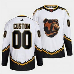 NHL Bruins Customized White 2022-23 Retro Adidas Men Jersey