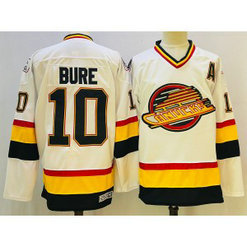NHL CANUCKS 10 PAVEL BURE White Throwback Men Jersey NHL CANUCKS 10 PAVEL BURE White Throwback Men Jersey