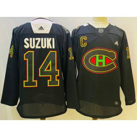 NHL Canadiens 14 Nick Suzuki Black 2022-23 Retro Adidas Men Jersey