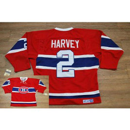NHL Canadiens 2 Doug Harvey Red CH CCM Throwback Men Jersey
