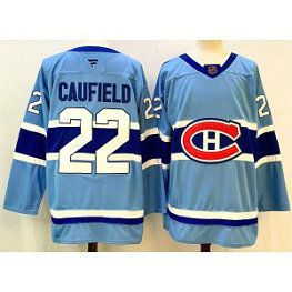 NHL Canadiens 22 Cole Caufield Blue New Men Jersey