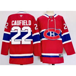 NHL Canadiens 22 Cole Caufield Red 2024 New Adidas Men Jersey