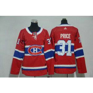 NHL Canadiens 31 Carey Price Red Adidas Women Jersey