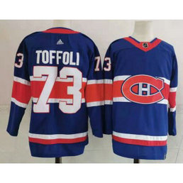 NHL Canadiens 73 Toffoli Navy Adidas Men Jersey