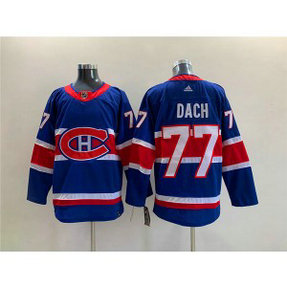 NHL Canadiens 77 Kirby Dach Blue Adidas Men Jersey