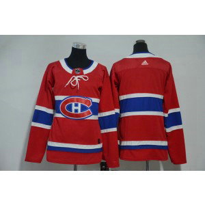 NHL Canadiens Blank Red Adidas Women Jersey