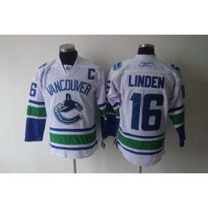 NHL Canucks 16 Trevor Linden White Men Jersey