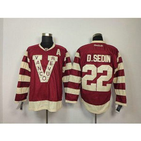 NHL Canucks 22 Daniel Sedin Red Men Jersey
