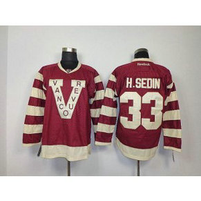 NHL Canucks 33 Henrik Sedin Red Men Jersey