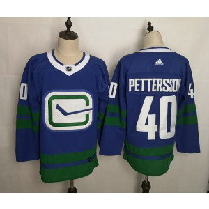 NHL Canucks 40 Elias Pettersson Blue Adidas Men Jersey