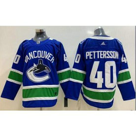 NHL Canucks 40 Elias Pettersson Blue Adidas Men Jerseys