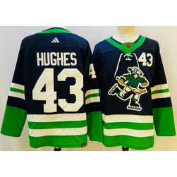 NHL Canucks 43 Quinn Hughes Blue 2022-23 Retro Adidad Men Jersey