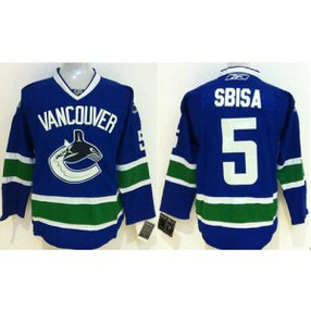 NHL Canucks 5 Luca Sbisa Blue Men Jersey