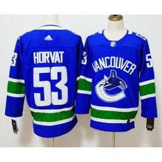 NHL Canucks 53 Bo Horvat Blue Adidas Men Jerseys