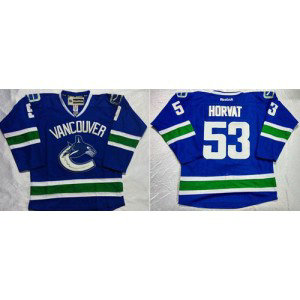 NHL Canucks 53 Bo Horvat Blue Home Men Jersey