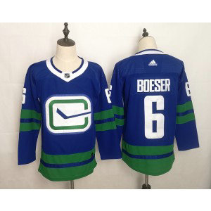 NHL Canucks 6 Brock Boeser Blue Adidas Men Jersey