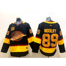 NHL Canucks 89 Alexander Mogilny Black 50th Anniversary Adidas Men Jerseys