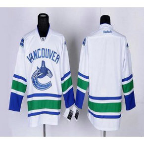 NHL Canucks Blank White Road Men Jersey