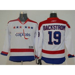 NHL Capitals 19 Nicklas Backstrom White 2011 Winter Classic Vintage Youth Jersey