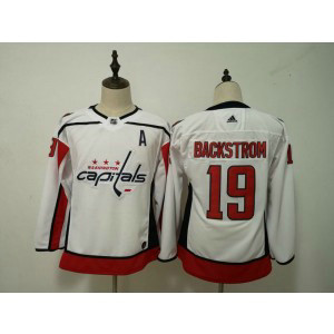 NHL Capitals 19 Nicklas Backstrom White Adidas Women Jersey