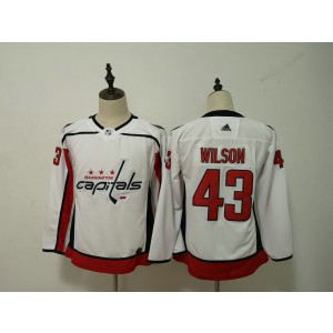 NHL Capitals 43 Tom Wilson Adidas White Youth Jersey