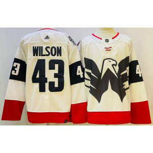 NHL Capitals 43 Tom Wilson White 2022-23 Retro Adidas Men Jersey