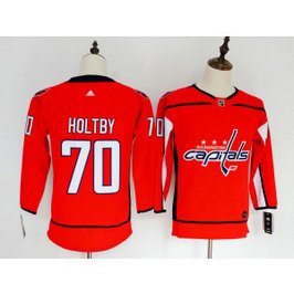 NHL Capitals 70 Braden Holtby Red Adidas Women Jersey