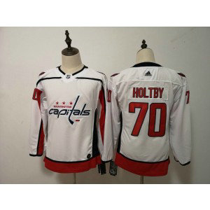 NHL Capitals 70 Braden Holtby White Adidas Women Jersey