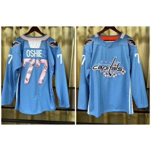 NHL Capitals 77 T.J. Oshie Blue Customized Men Jersey