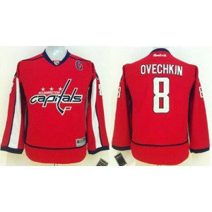 NHL Capitals 8 Alex Ovechkin Red Youth Jersey