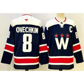 NHL Capitals 8 Alexander Ovechkin Navy New Men Jersey
